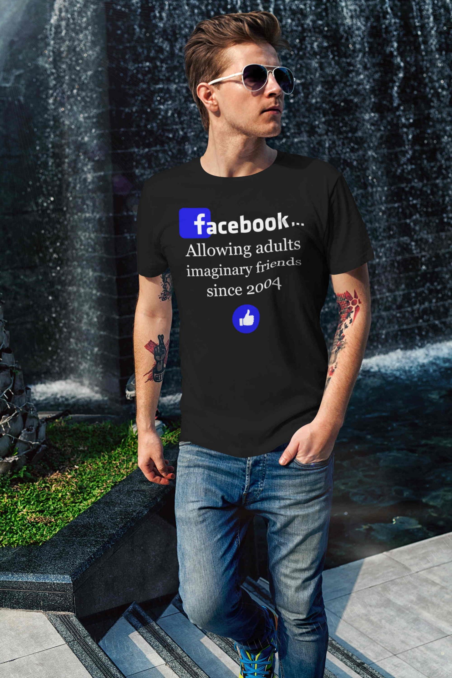 Facebook - Allowing adults imaginary friends since 2004. Short-Sleeve Unisex T-Shirt