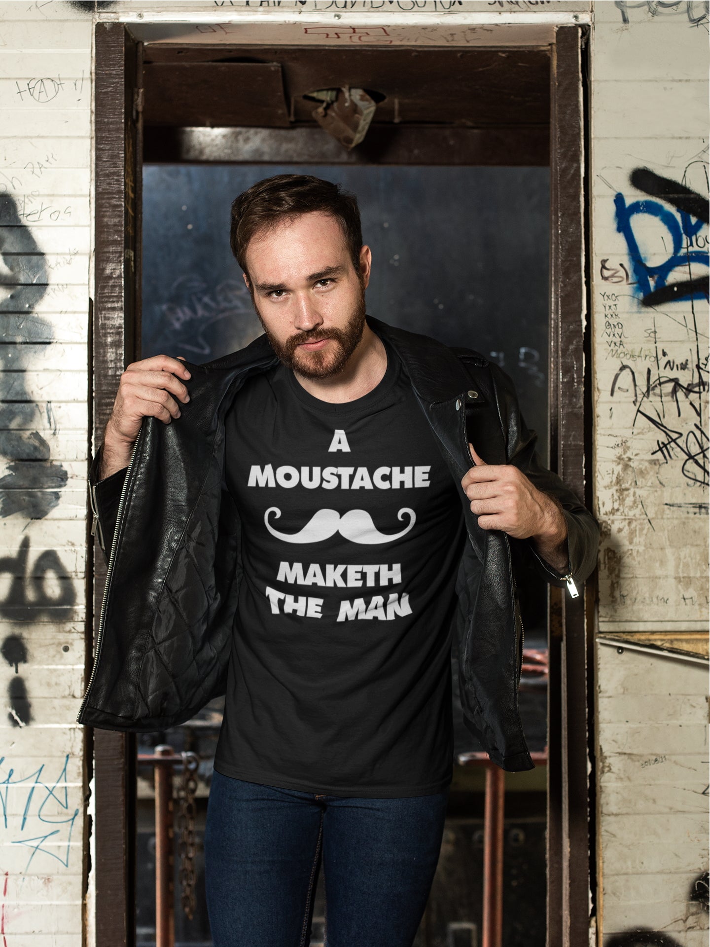 A Moustache Maketh The Man. English Version. Short-Sleeve T-Shirt