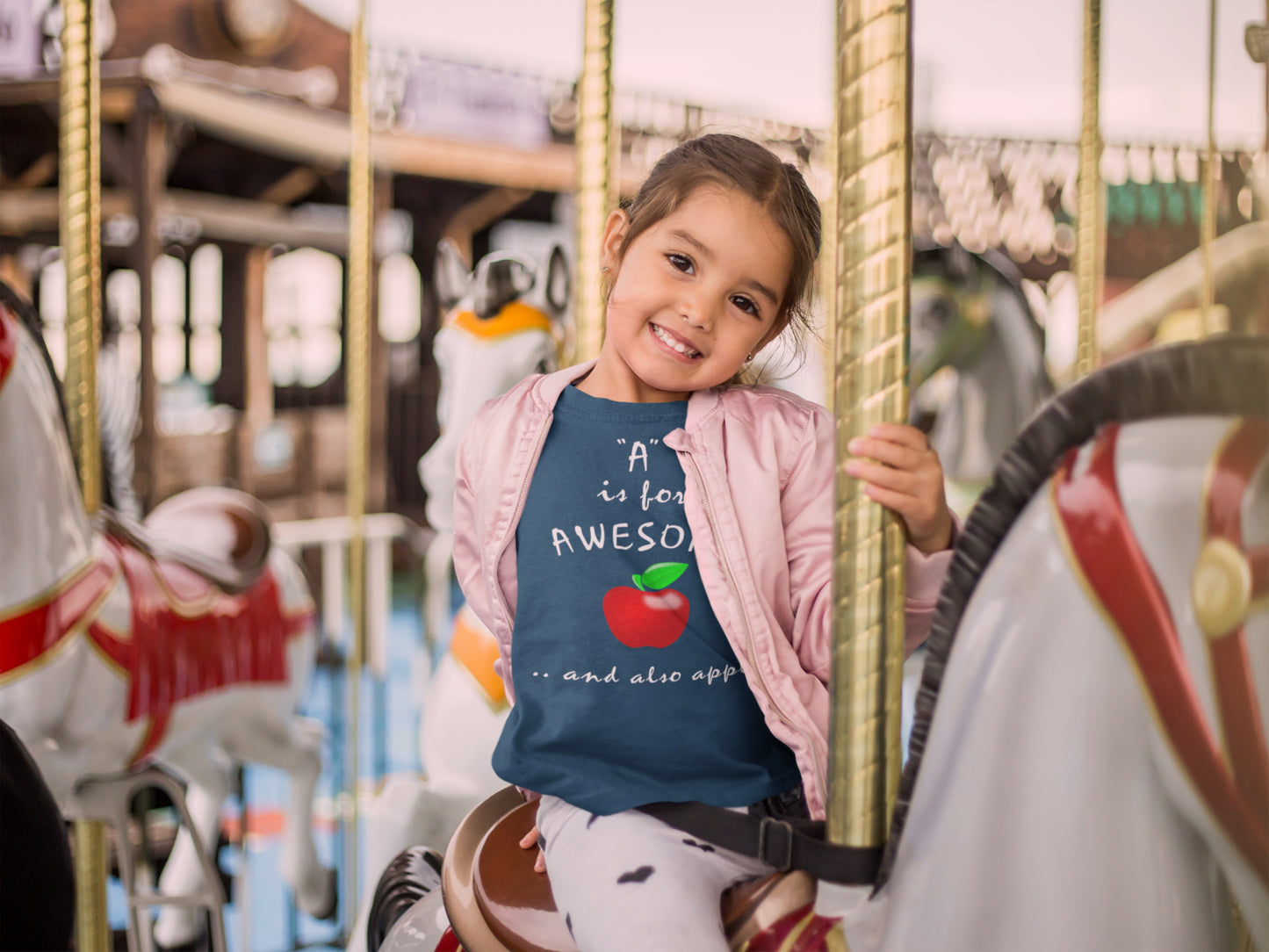 A is for Awesome and also Apple. Kids Heavy Cotton™ Tee