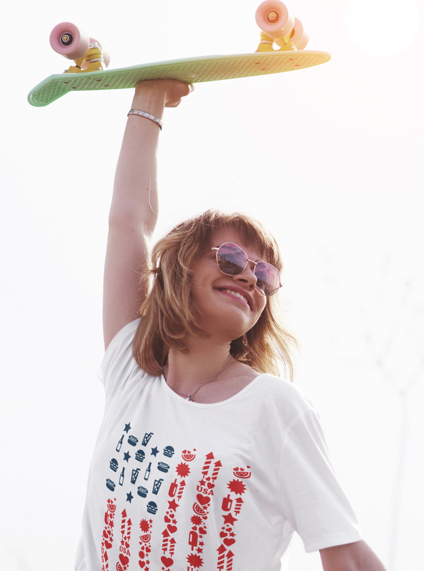 4th of July. American Icons Flag.  Short-Sleeve Unisex T-Shirt