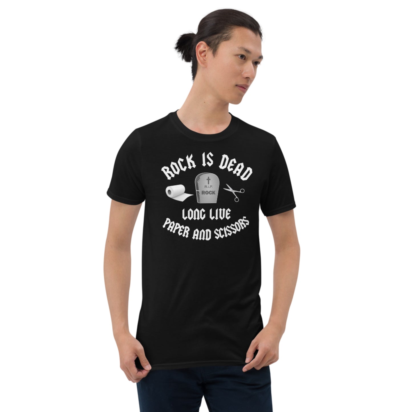 Rock Is Dead. Long Live Paper and Scissors. Short-Sleeve Unisex T-Shirt