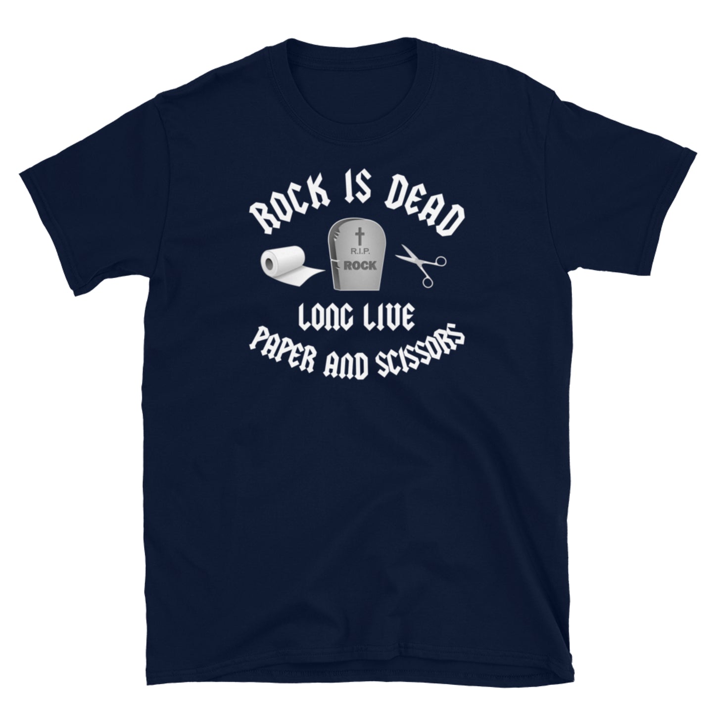 Rock Is Dead. Long Live Paper and Scissors. Short-Sleeve Unisex T-Shirt