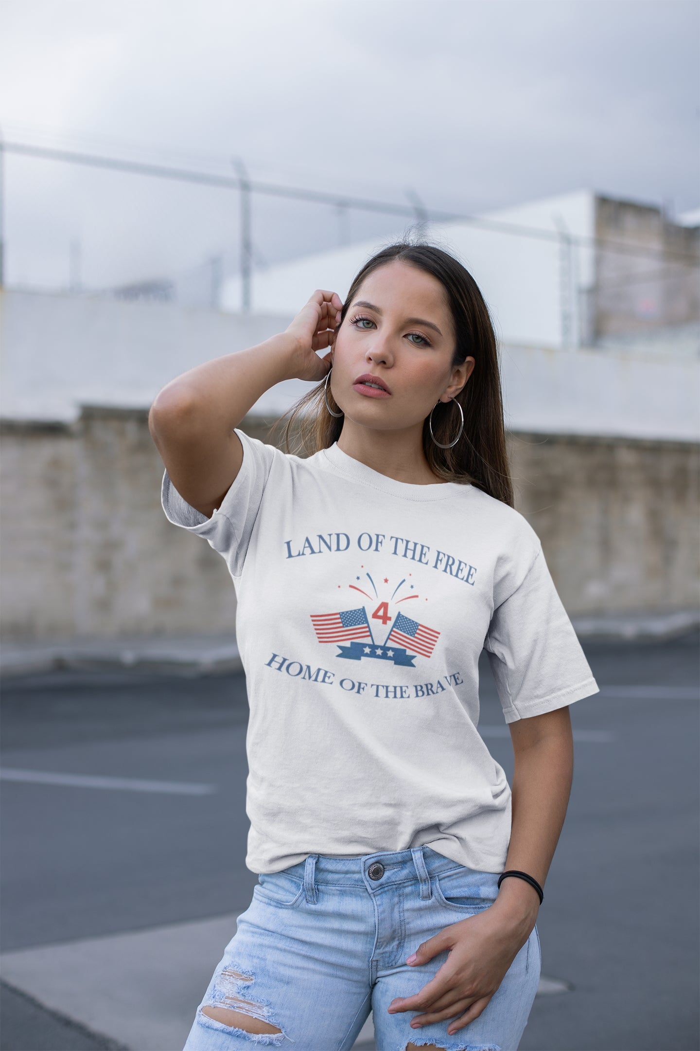 4th of July. Land of the Free, Home of the Brave.   Short-Sleeve Unisex T-Shirt